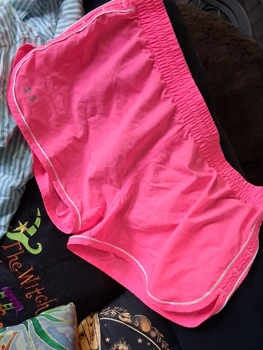 Under Armour White Piping and Pink Performance Shorts